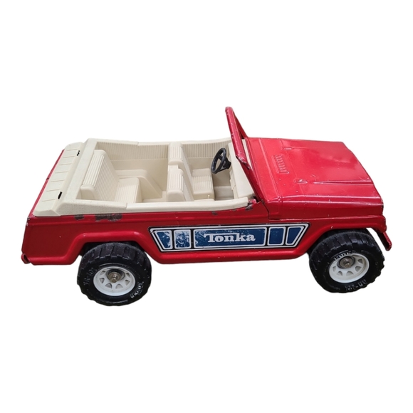 Vintage TONKA RED METAL JEEPSTER 1970's - Picture 4 of 11